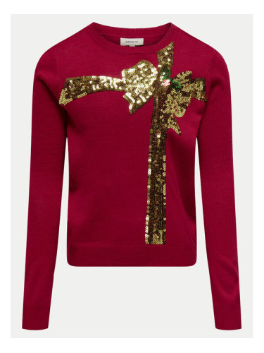 Kids ONLY Пуловер Xmas 15331289 Червен Relaxed Fit