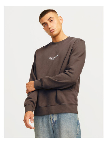 Jack&Jones Суитшърт Vesterbro 12241694 Кафяв Relaxed Fit