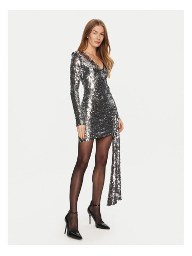 Bardot Коктейлна рокля 59598DB Сребрист Slim Fit