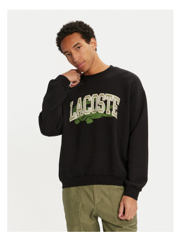 Lacoste Суитшърт SH2850 Черен Loose Fit