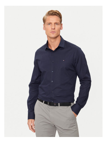 Tommy Hilfiger Риза MW0MW38347 Тъмносин Slim Fit