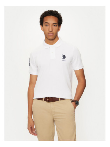 U.S. Polo Assn. Тениска с яка и копчета MUP3313 Бял Regular Fit