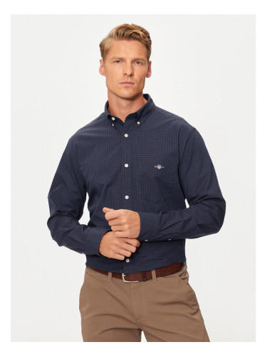 Gant Риза 3240160 Тъмносин Regular Fit