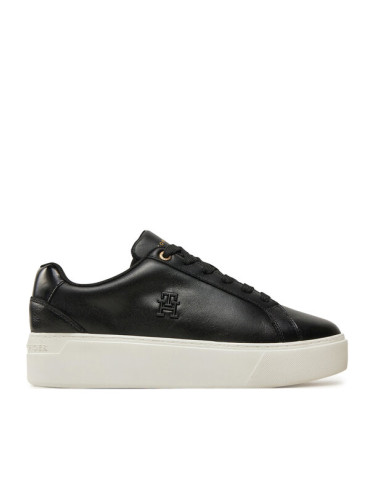 Tommy Hilfiger Сникърси Th Platform Court Sneaker FW0FW08614 Черен