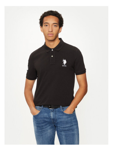 U.S. Polo Assn. Тениска с яка и копчета MUP3313 Черен Regular Fit