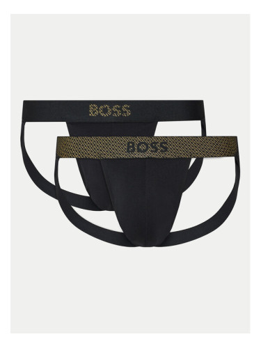 Boss Комплект 2 чифта слипове Jock Strap 50524439 Черен