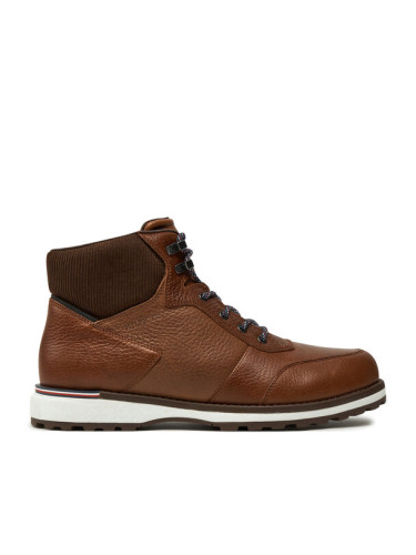 Tommy Hilfiger Зимни обувки Corporate Warm Outdoor Lth Boot FM0FM05148 Кафяв