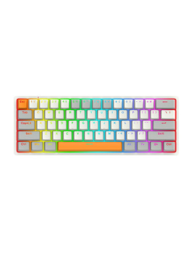 Механична RGB геймърска клавиатура Redragon Akali K642WGO-RGB - сива