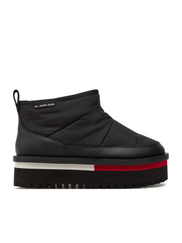 Апрески Tommy Jeans Tjw Nylon Flatform Boot Wl EN0EN02689 Черен