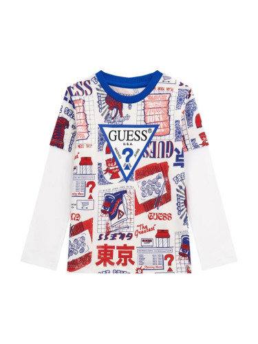 Детска блуза с цветни щампи Guess