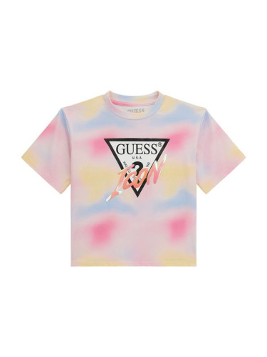 Детска тениска в преливащи цветове и лого Guess