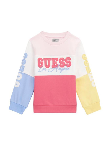 Бебешка блуза с бродирано лого в цикламен цвят Guess