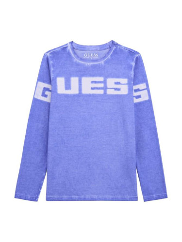 Детска блуза с избелен ефект в светлосин цвят Guess