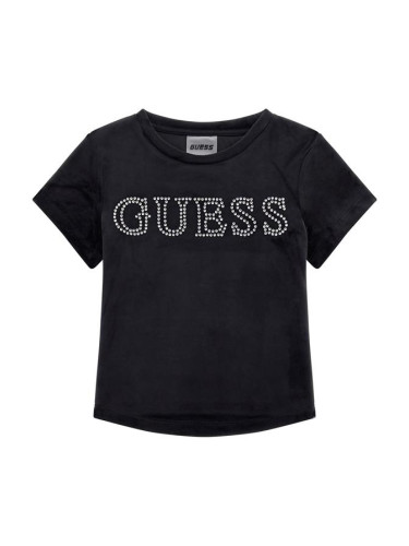 Детска блуза с лого в черен цвят Guess