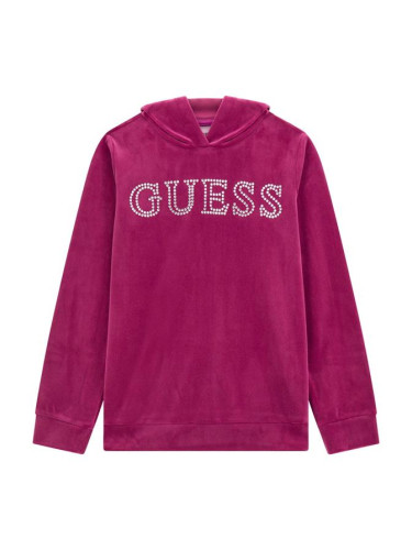 Детско спортно горнище в лилав цвят с лого Guess