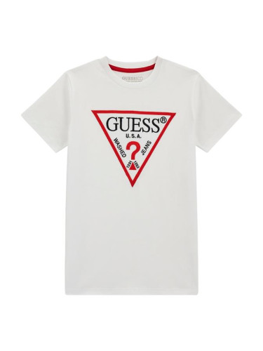 Детска бейсик тениска в бял цвят Guess