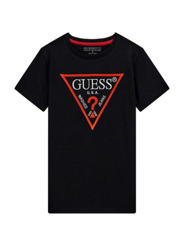 Детска бейсик тениска в черен цвят Guess