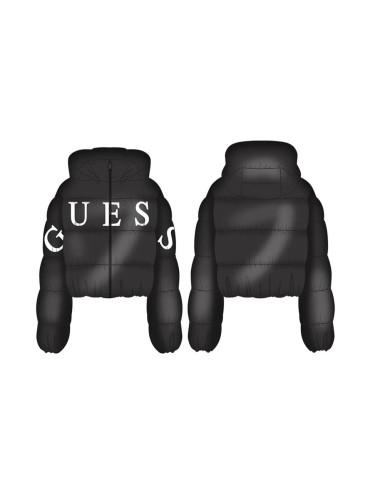 Детско зимно яке в черен цвят с надпис Guess