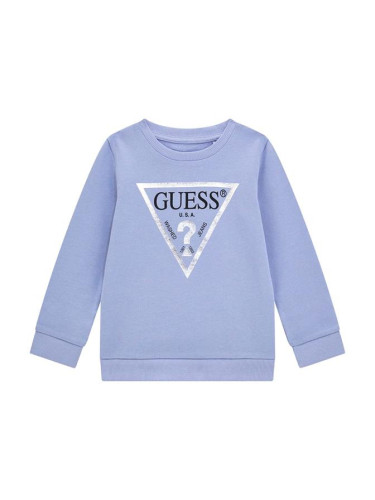 Бебешки суитшърт в син цвят с лого Guess