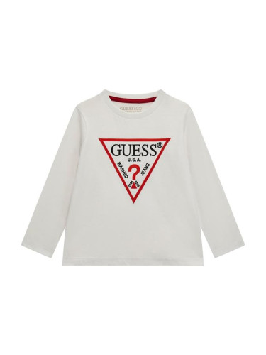 Детска бейсик блуза в бял цвят Guess