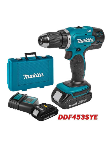 Винтоверт акумулаторен Makita DDF453SYE, 18V, LXT, 2x1.5Ah, 42Nm