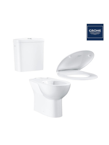 Комплект тоалетна без ръб с хоризонтално оттичане GROHE Bau Ceramic Rimless