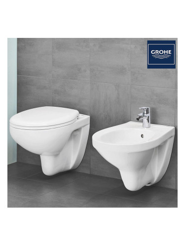 Конзолна тоалетна с капак + Конзолно биде + Смесител за биде GROHE Bau Ceramic и Feel
