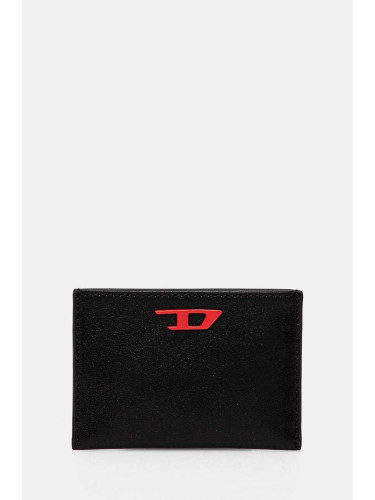 Кожен калъф за карти Diesel RAVE CARD CASE в черно X09904.P3738