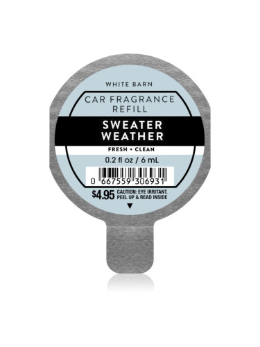 Bath & Body Works Sweater Weather aроматизатор за автомобил пълнител 6 мл.