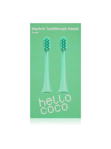 Hello Coco Electric Toothbrush Heads Green резервни глави за четка за зъби 2 бр.