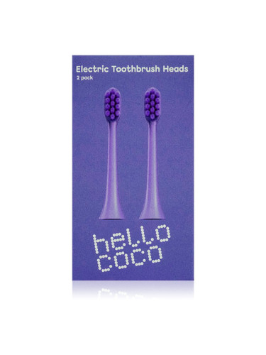 Hello Coco Electric Toothbrush Heads Purple резервни глави за четка за зъби 2 бр.