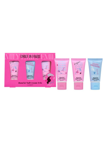 Emily In Paris Hand & Nail Cream Trio подаръчен комплект за ръце 3x30 мл.