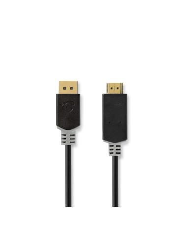 DisplayPort кабел, DisplayPort-HDMI, 1m, черен, 4K 30Hz, NEDIS