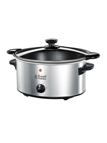 Уред за бавно готвене Slow Cooker Russell Hobbs Cook 22740-56, 160 W, 3.5 л, 2 програми, Запазване на топлината, Инокс