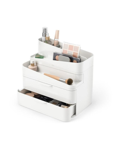 Органайзер за гримове и аксесоари UMBRA GLAM голям - цвят бяло и сиво