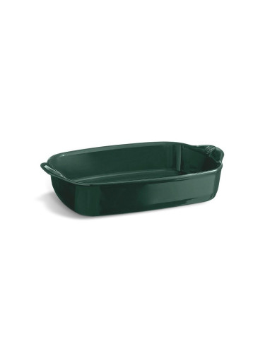 Керамична тава EMILE HENRY RECTANGULAR OVEN DISH правоъгълна - 36.5 х 23.5 см - цвят зелен кедър