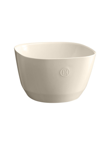 Квадратна керамична купа за салата EMILE HENRY Salad Bowl L - 26 х 26 см - екрю