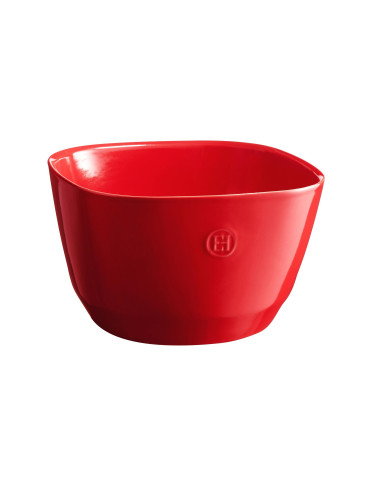 Квадратна керамична купа за салата EMILE HENRY Salad Bowl L - 26 х 26 см - червена