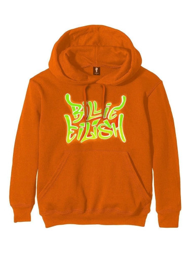 Billie Eilish Дреха с качулка Airbrush Flames Blohsh Orange XL