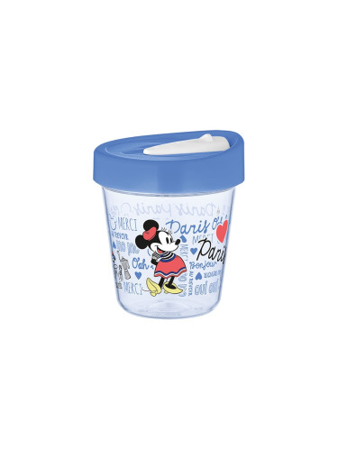 Disney Чаша за пътуване Париж, с капак, 350 ml, синя