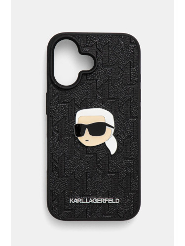 Кейс за телефон Karl Lagerfeld iPhone 16 6.1 в черно KLHCP16SPGKLKIPK