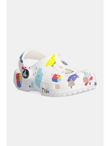 Детски чехли Crocs CLASSIC DOODLE PRINT CLOG в бяло 210357