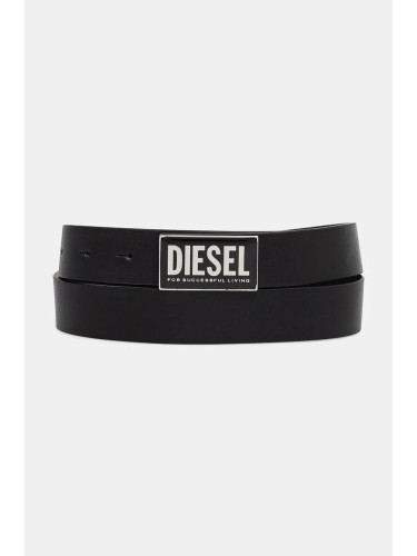 Кожен колан Diesel B-GLOSSY II мъжки в черно X09945.PR227