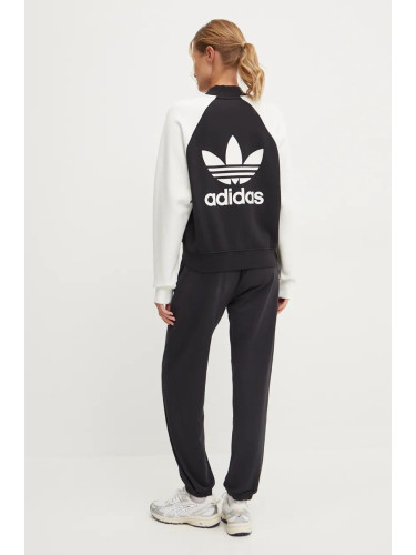 Суичър adidas Originals в черно с десен IZ2832