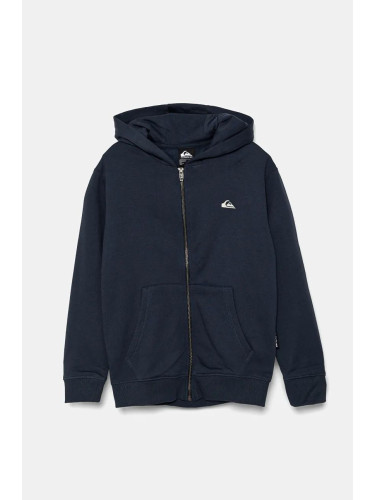 Детски суичър Quiksilver BASIC HOOD ZIP в тъмносиньо с качулка с изчистен дизайн EQBFT03890