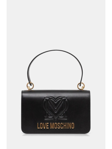 Кожена чанта Love Moschino в черно JC4364PP0L