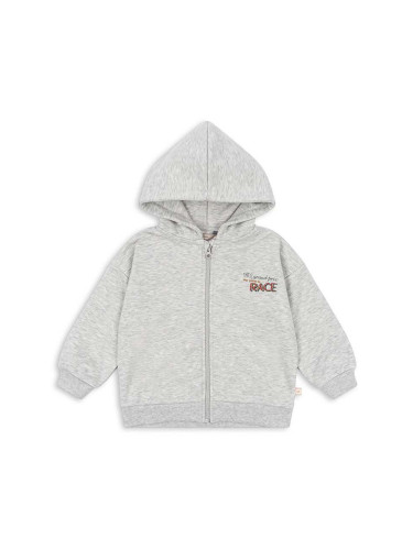 Детски суичър Konges Sløjd LOU SWEAT HOOD OCS в сиво с качулка с принт KS101566