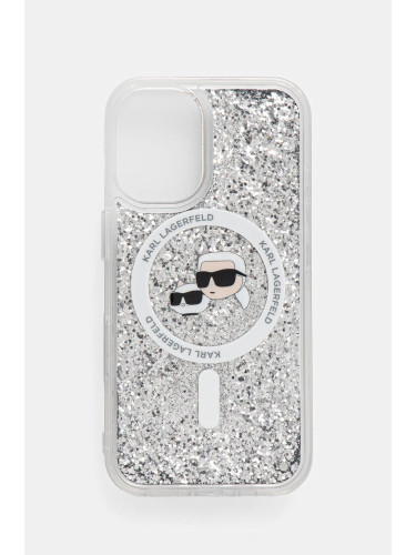 Кейс за телефон Karl Lagerfeld iPhone 16 6.1 в прозрачен цвят KLHMP16SLGKCSGH