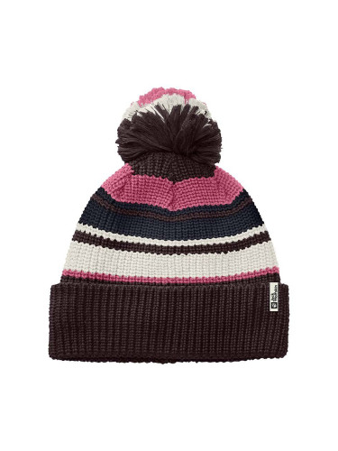 Детска шапка Jack Wolfskin POMPOM BEANIE в лилаво