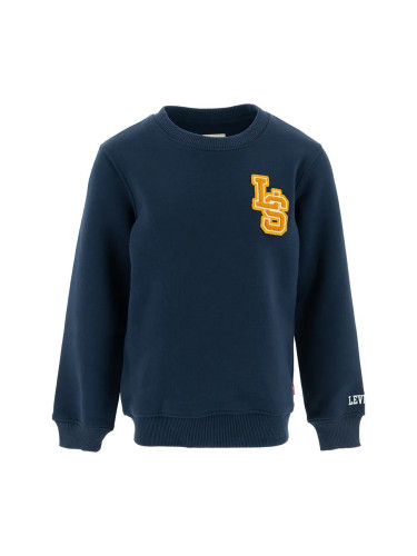 Детски суичър Levi's LS MONOGRAM CREWNECK в тъмносиньо с принт 8EL507